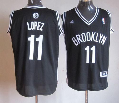 Men Brooklyn Nets 11 Brook Lopez Black Road Stitched NBA Jersey